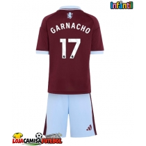 Camisa de Futebol Aston Villa Alejandro Garnacho #17 Equipamento Principal Infantil 2026-27 Manga Curta (+ Calças curtas)